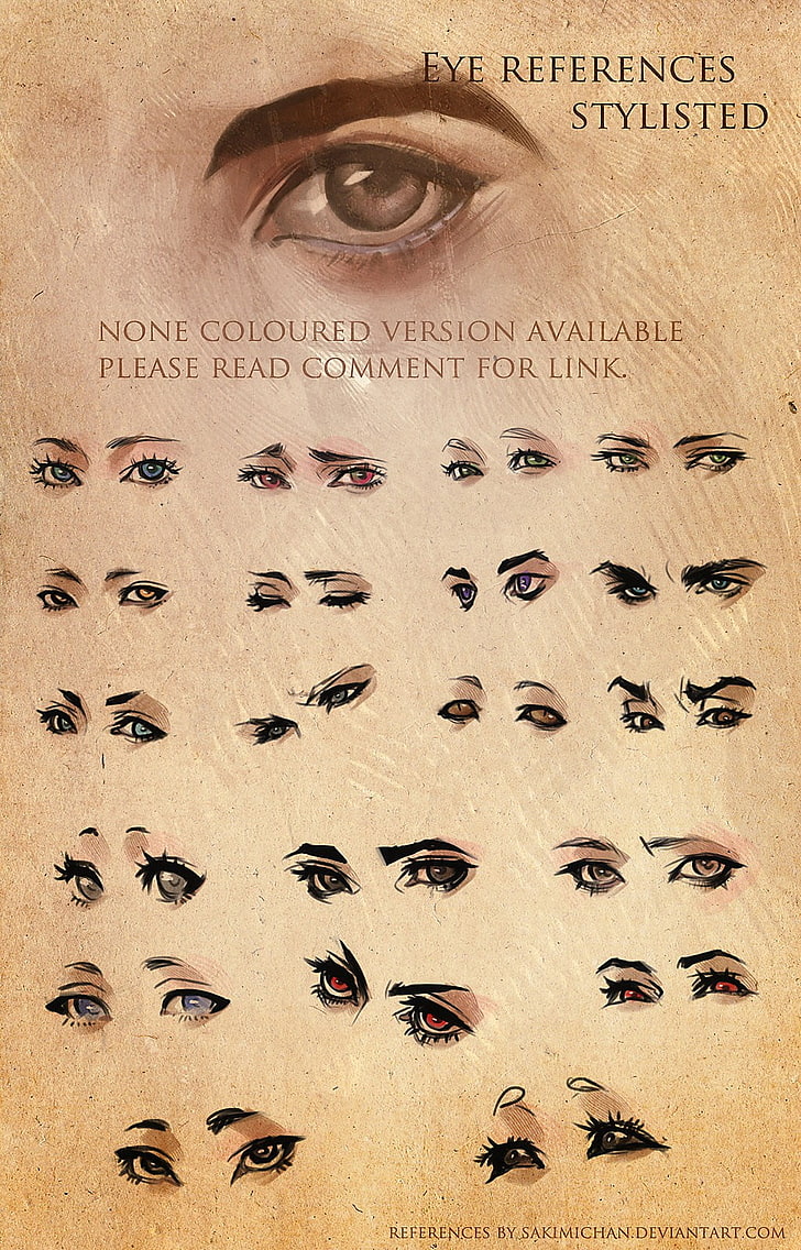 assorted-color eyes illustration with text overlay, eyes, HD wallpaper