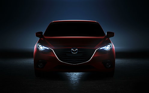 2014 Mazda 3, червена кола на mazda, mazda, 2014 г., автомобили, HD тапет HD wallpaper
