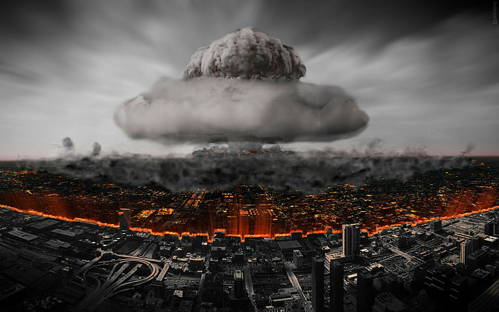 خيال علمي ، نهاية العالم ، قنبلة ، انفجار ، قنبلة نووية ، قنبلة نووية، خلفية HD