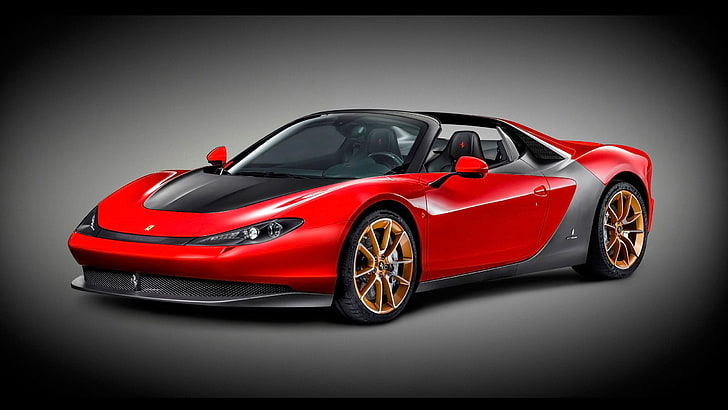 Ferrari, Pininfarina Sergio, car, red cars, vignette, HD wallpaper