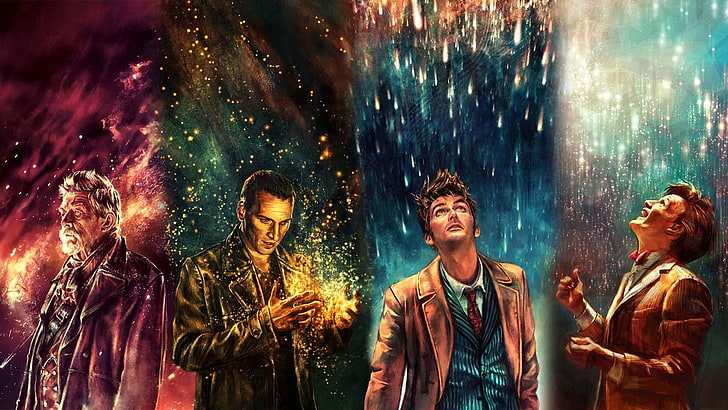 paletó marrom masculino, Doctor Who, alicexz, décimo doutor, décimo primeiro doutor, ilustrações, HD papel de parede