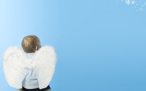 херувим, малыш, ребёнок, крылья, ангел, HD обои HD wallpaper