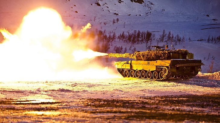 صورة دبابة قتال ، عسكرية ، دبابة ، الجيش النرويجي ، ليوبارد 2، خلفية HD