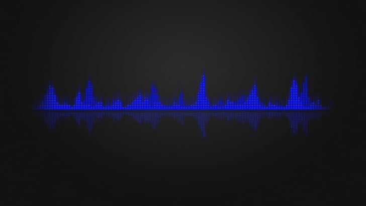 Abstract, Black, Blue, Equalizer, Music, HD wallpaper