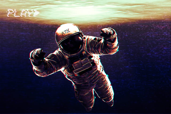Sci Fi, Astronaut, Retro, HD wallpaper