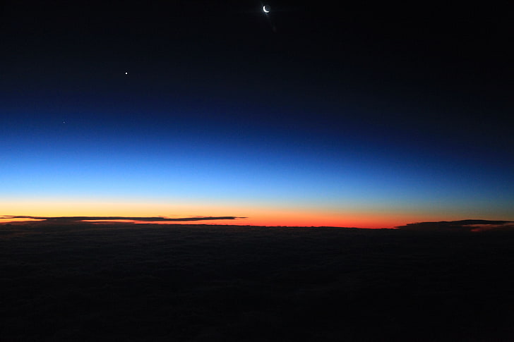 Schattenbild des Berges während der goldenen Stunde, Galaxie, HD-Hintergrundbild