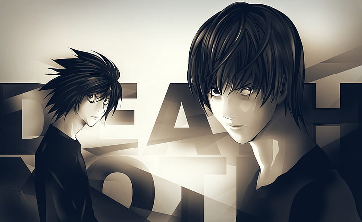 Death Note Anime HD Wallpaper, Death Note L i Kira digital wallpaper, artystyczne, anime, death note, Tapety HD