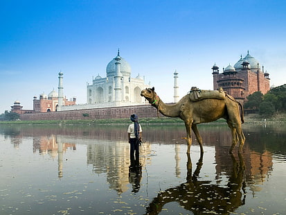 Fiume Yamuna Agra India, Taj Mahal, India, fiume, Agra, Yamuna, Sfondo HD HD wallpaper