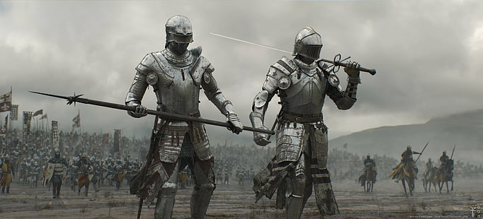 Fantaisie, chevalier, armure, armée, épée, guerrier, Fond d'écran HD HD wallpaper