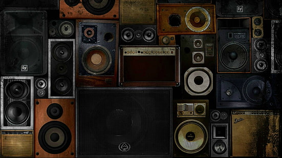 componente audio elettrodomestico vintage, altoparlanti, Sfondo HD HD wallpaper