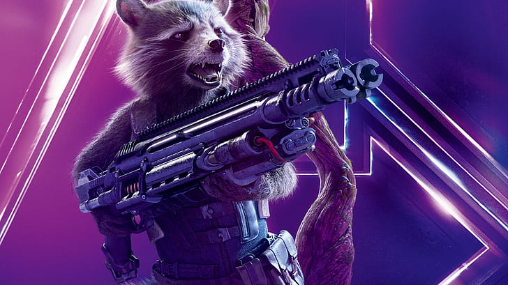 rocket raccoon, avengers infinity war, 8k, 2018 film, film, hd, 4k, 5k, poster, Wallpaper HD