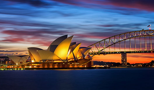 Man Made, Sydney Opera House, Bridge, Sydney Harbor, HD wallpaper HD wallpaper