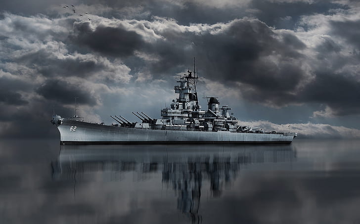 Warships, USS New Jersey (BB-62), Battleship, HD wallpaper