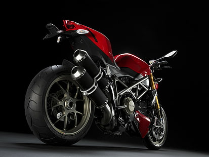 Ducati Streetfighter Red Rear HD, 빨간색, 자전거, 오토바이, 자전거 및 오토바이, 두카티, Streetfighter, 후면, HD 배경 화면 HD wallpaper