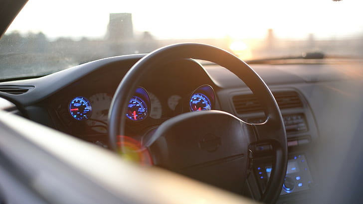 닛산 실비아 S14 Kouki 속도계 피사계 심도 대시 보드 자동차 JDM, HD 배경 화면