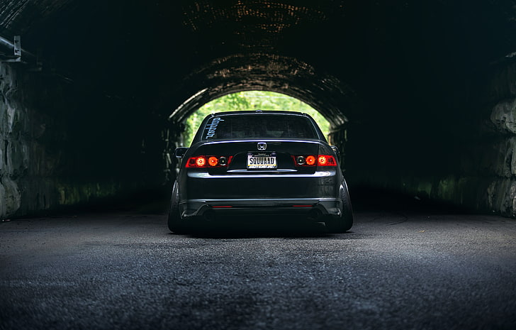 coche Honda negro, Honda, túnel, acuerdo, postura, Acura TSX, Fondo de pantalla HD