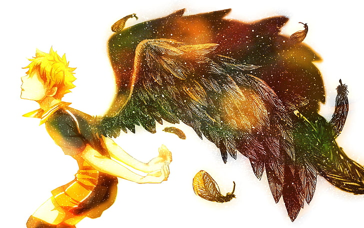 ilustracja mężczyzna ze skrzydłami, Anime, Haikyu !!, Tapety HD