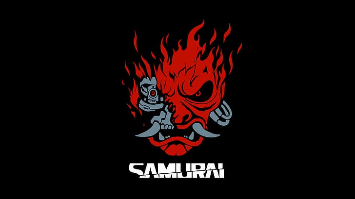 samurai, Cyberpunk 2077, samurai cyberpunk, Johnny Silverhand, minimalism, HD wallpaper