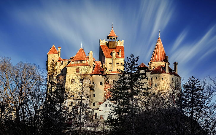 Châteaux, Château de Bran, Château, Fabriqué par l'Homme, Roumanie, Transylvanie, Fond d'écran HD