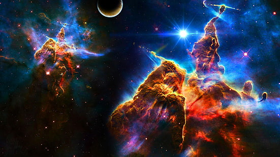 туманность, космос, галактика, небо, вселенная, крепость, планета, космическое пространство, космическое искусство, космос, астрономия, HD обои HD wallpaper