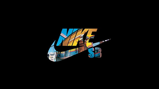 Nike, просто сделай это, логотип, черный фон, Nike, просто сделай это, логотип, черный фон, HD обои HD wallpaper