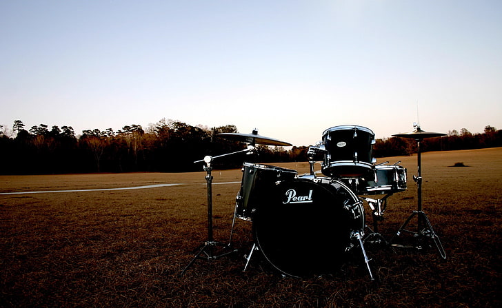 Drums, black Pearl drum set, Music, Drums, HD wallpaper