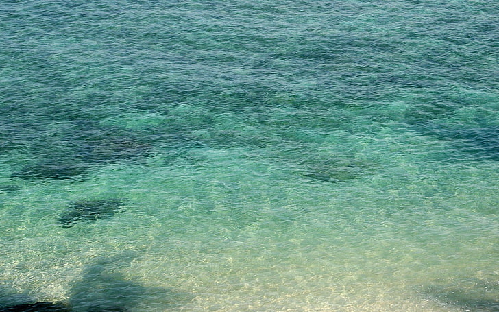 alfombra verde y blanca, playa, fotografía, naturaleza, agua, mar, Fondo de pantalla HD