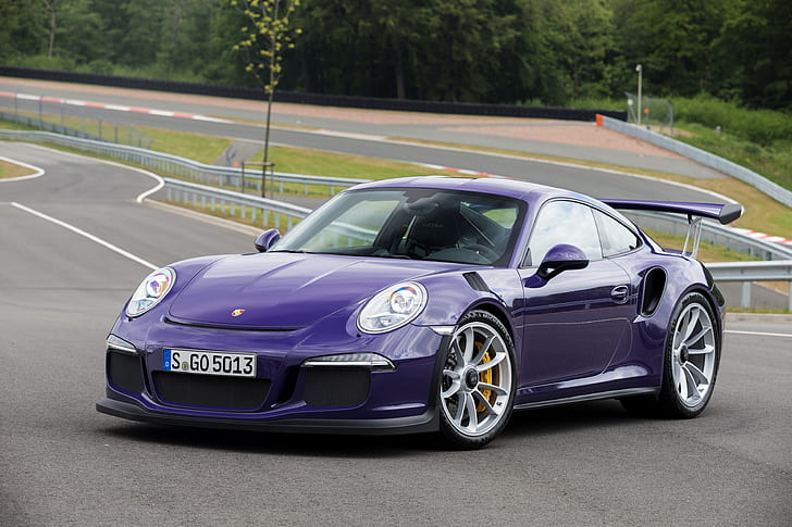 Porsche, Porsche 911 GT3, samochód, Porche, Porsche 911 GT3 RS, fioletowy samochód, samochód sportowy, pojazd, Tapety HD