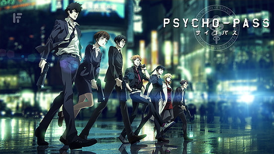 Fondo de pantalla digital de Psycho Pass, Psycho-Pass, Shinya Kogami, Tsunemori Akane, anime, chicas anime, pistola, Fondo de pantalla HD HD wallpaper