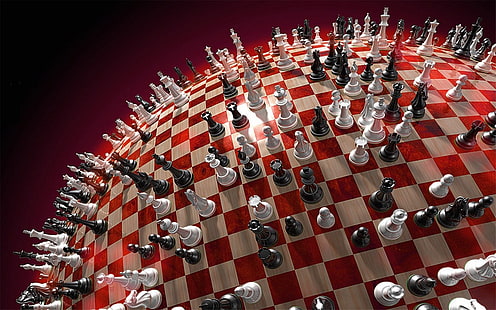 chess game set, chess, 3D, artwork, sphere, digital art, CGI, render, HD wallpaper HD wallpaper