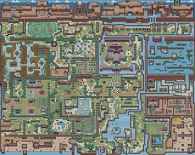 Pokemon map wallpaper digital grafis, permainan video, The Legend of Zelda: Link's Awakening, Wallpaper HD HD wallpaper