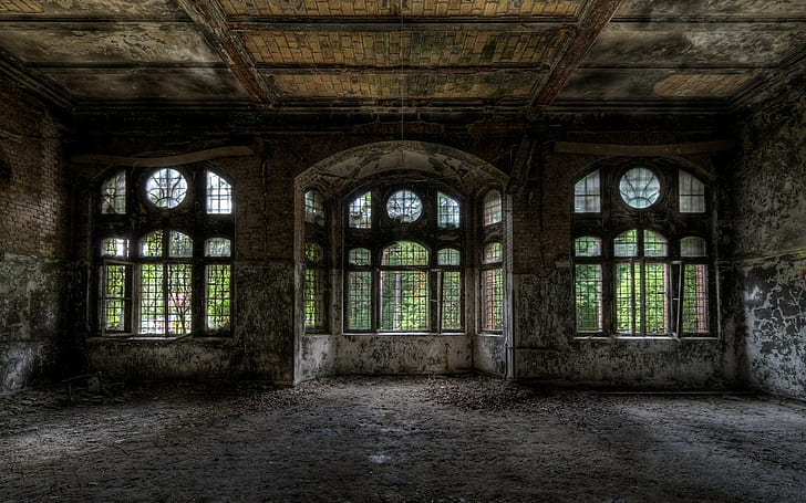 HDR, ruiny, wnętrze, okno, opuszczone, Tapety HD