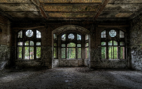 HDR, ruin, interior, window, abandoned, HD wallpaper HD wallpaper