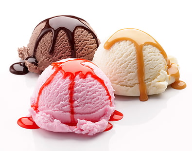 balls, chocolate, ice cream, dessert, glaze, raspberry, HD wallpaper HD wallpaper