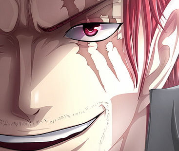 One Piece, Shanks, closeup, scars, redhead, HD wallpaper HD wallpaper