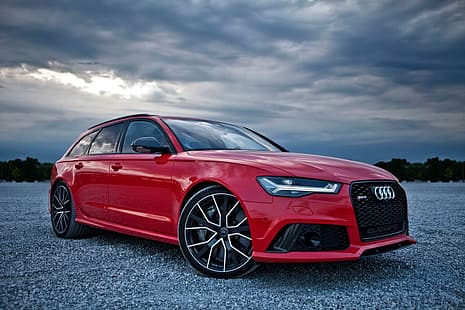 красный цвет, Audi, rs6, Audi RS 6 Avant, HD обои HD wallpaper