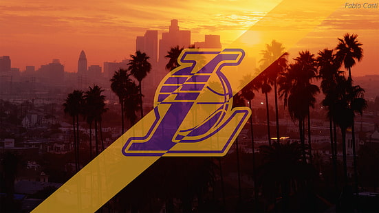 Bola Basket, Los Angeles Lakers, Logo, NBA, Wallpaper HD HD wallpaper