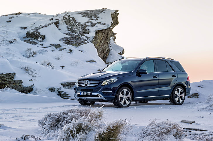 azul Mercedes-Benz SUV, Mercedes-Benz, Mercedes, 4MATIC, 2015, W166, clase GLE, Fondo de pantalla HD