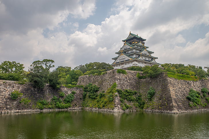 Замок Осака, Осака, Япония, HD обои