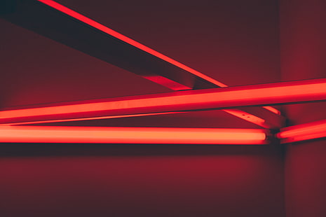赤いLEDライト、ライン、ライト、照明、赤、 HDデスクトップの壁紙 HD wallpaper