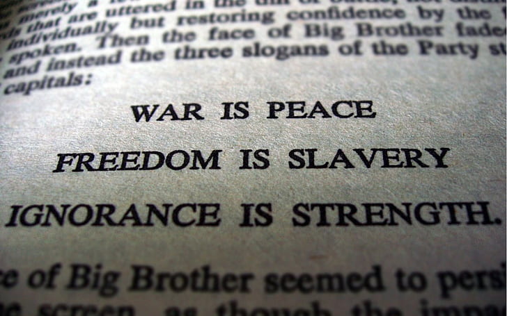 1984, big brother, George Orwell, peace, war, dom, slavery, literature, text, books, HD wallpaper