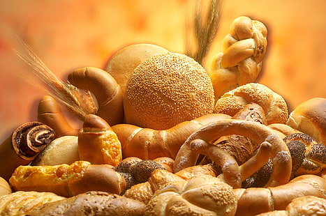 pastry bread, bread, pastry, tasty, HD wallpaper HD wallpaper