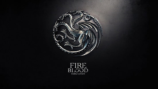 métal, dragon, logo, Game of Thrones, anime, art numérique, A Song of Ice and Fire, fire, sigils, House Targaryen, fire and blood, simple background, Fond d'écran HD HD wallpaper