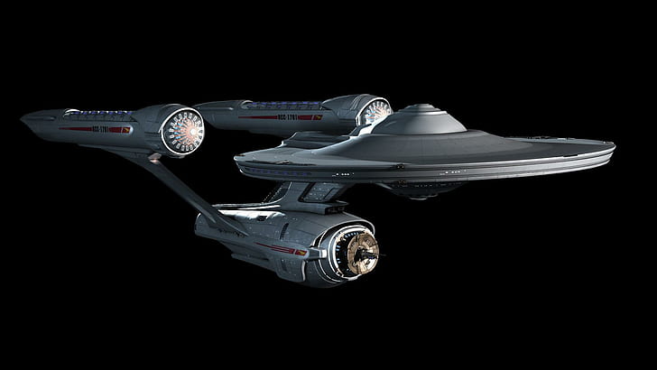 Star Trek, илюстрация на черен космически кораб, телевизионни предавания, 1920x1080, star trek, HD тапет