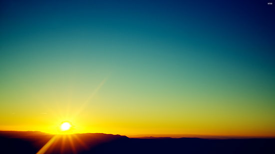słońce, natura, 3840x2160, zachód słońca, niebo, 4K, Tapety HD HD wallpaper