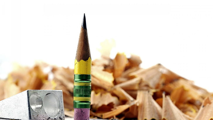 pencil sharpener, pencils, HD wallpaper