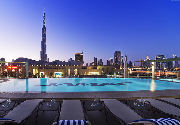 vacation, Best hotels, DAMAC Maison Hotel, booking, Dubai, tourism, travel, pool, resort, HD wallpaper