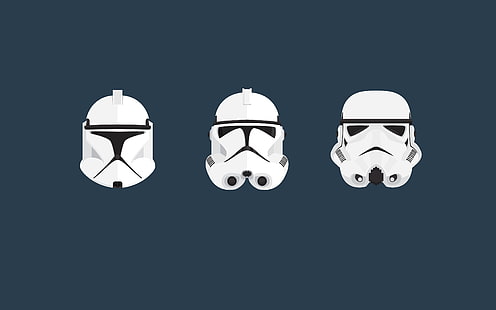Maschere di soldati di Star Wars, Star Wars, clone trooper, stormtrooper, casco, minimalismo, Sfondo HD HD wallpaper