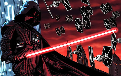 Darth Vader, Star Wars, miecz świetlny, Sith, grafika, Tapety HD HD wallpaper