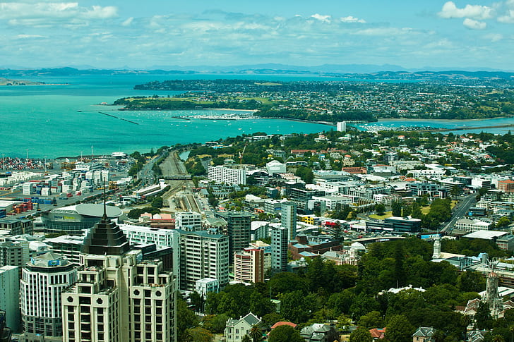 Нова Зеландия, къща, снимка, отгоре, Нова Зеландия, градът, Окланд, HD тапет